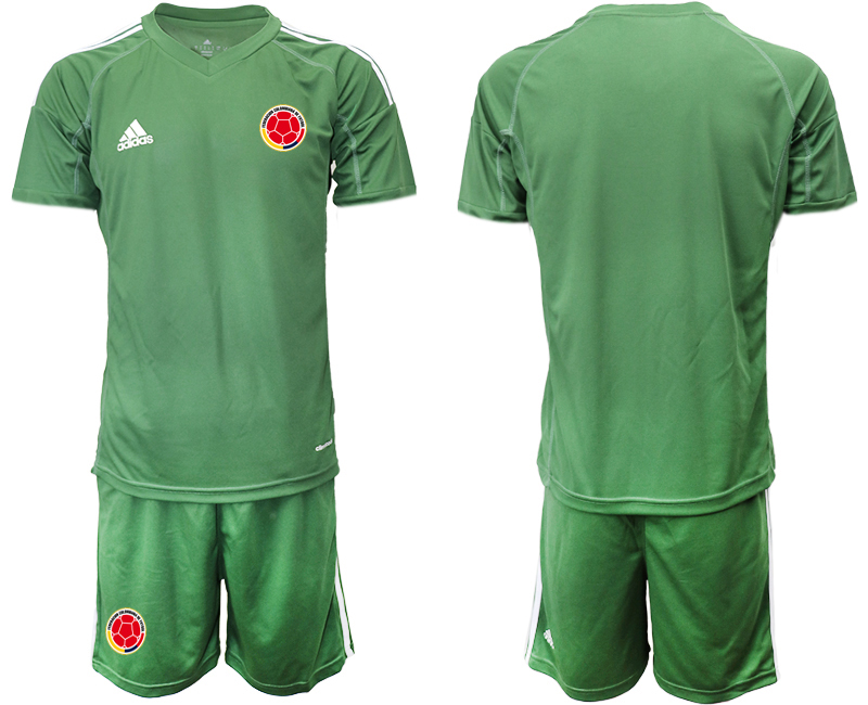 Men 2020-2021 Season National team Colombia goalkeeper green Soccer Jersey3
